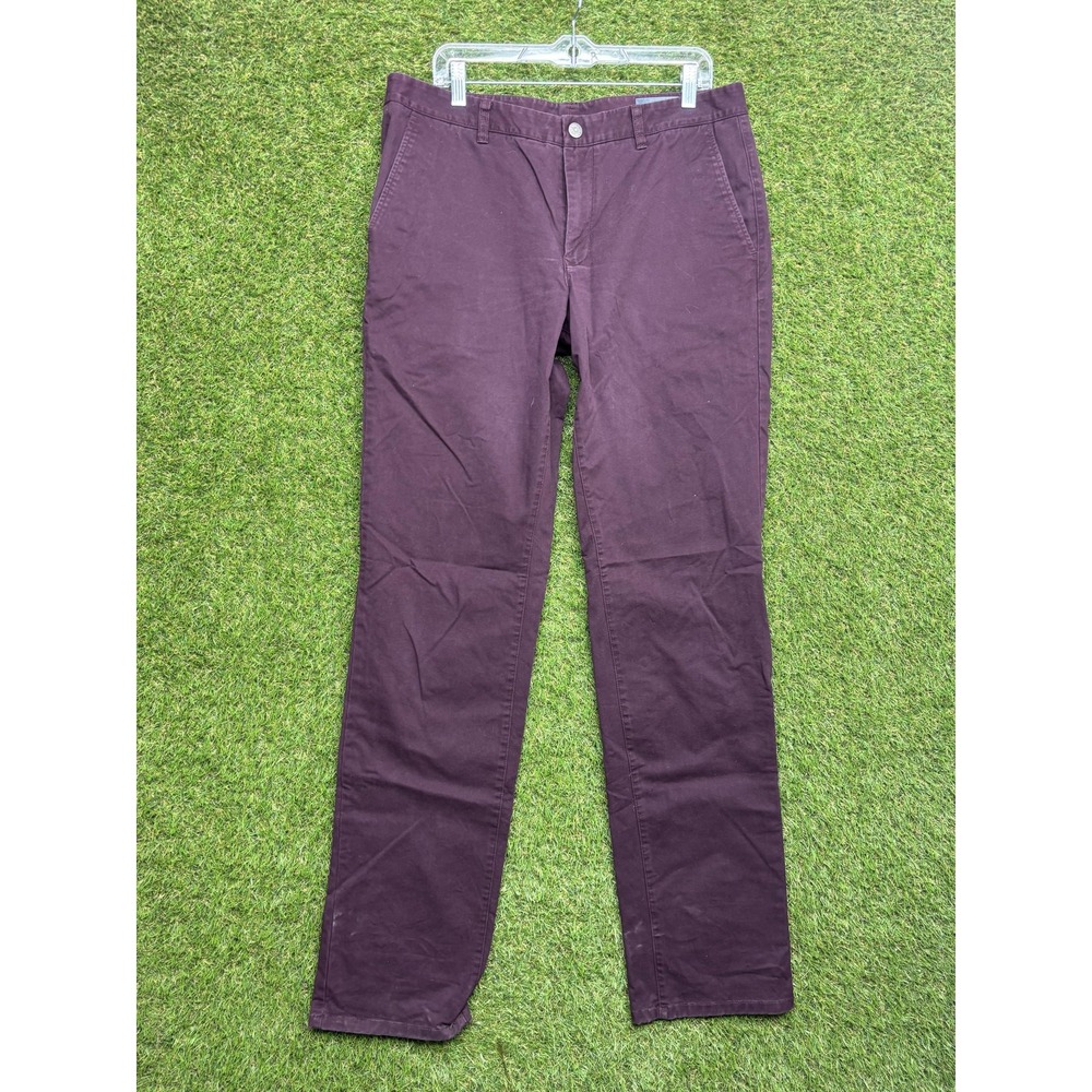 Bonobos Chino Pants Mens 37x34 Purple Slim Fit Casual Tapered Leg Flat Front